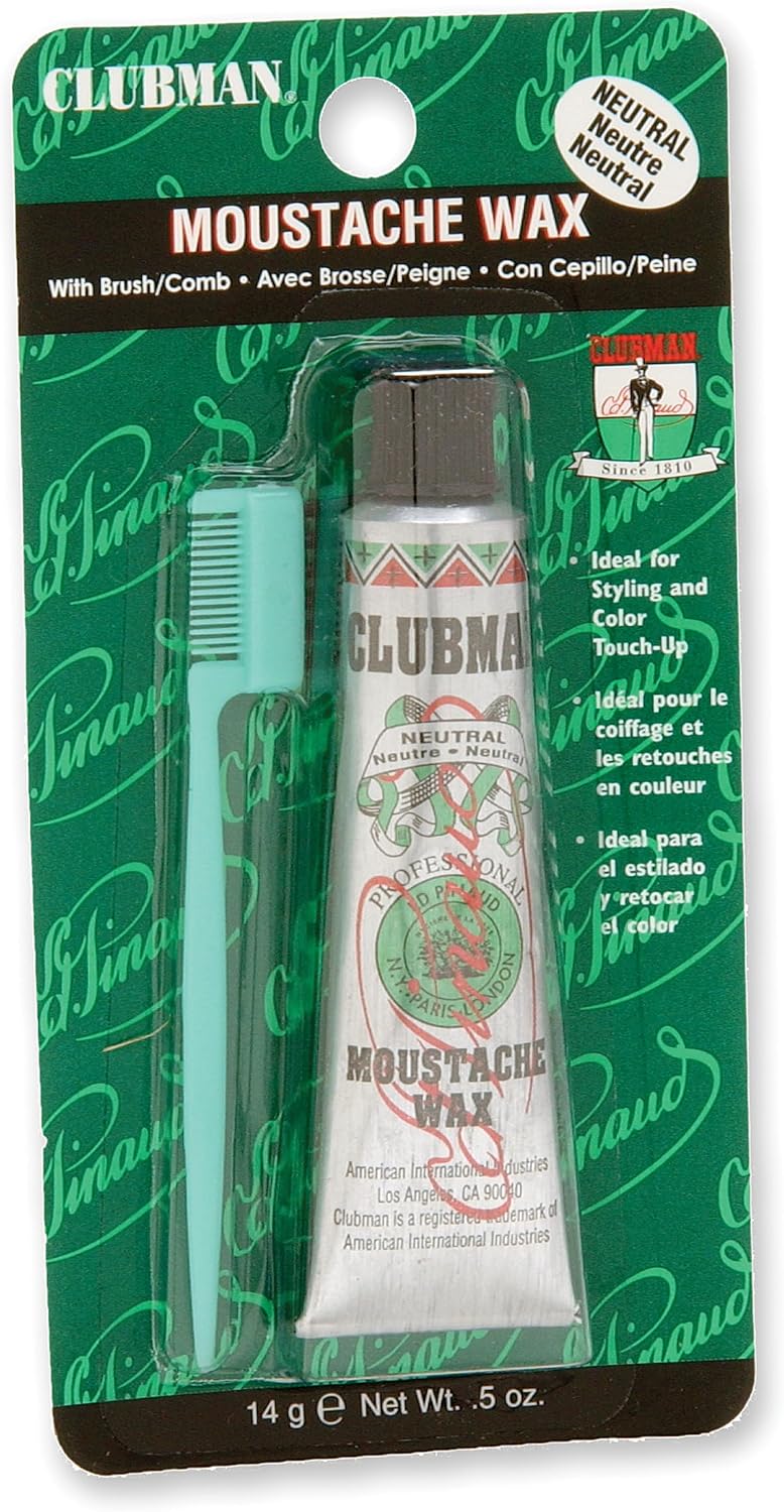 Clubman Moustache Wax 0.5oz - Clear