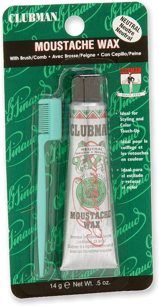 Clubman Moustache Wax 0.5oz - Clear